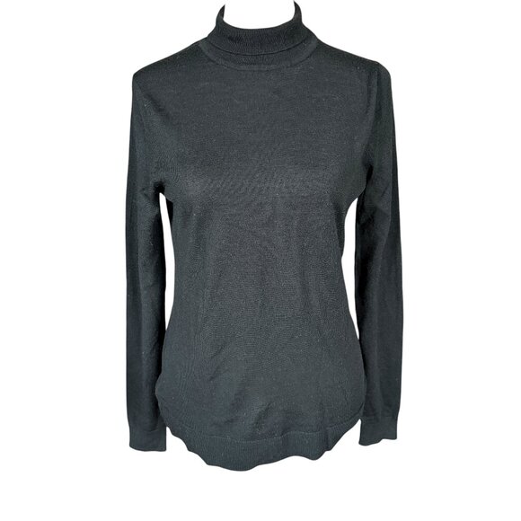 LOFT black long sleeve stretchy soft pullover turtleneck sweater women's size XS - Picture 1 of 7